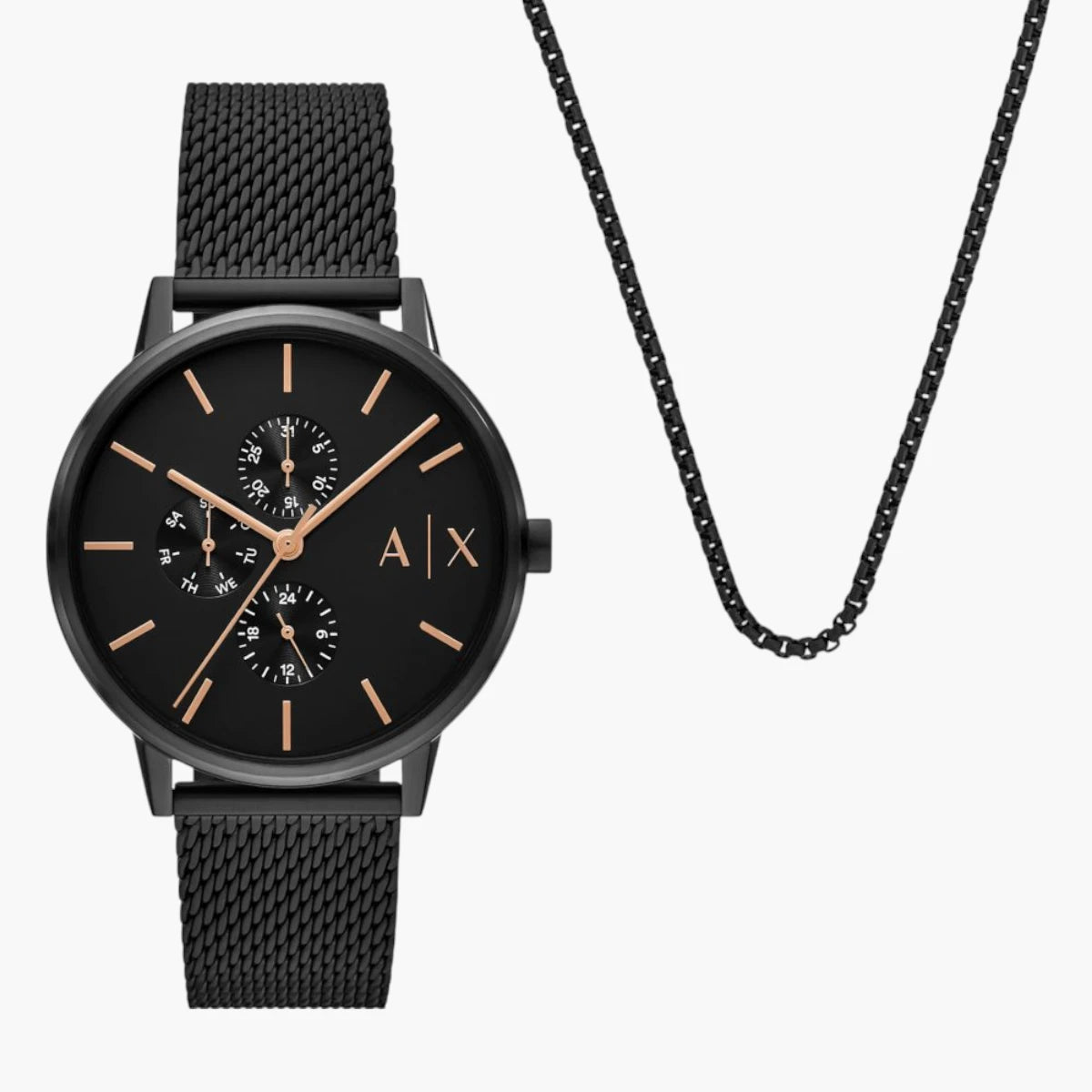 Armani Exchange Black Stainless Steel Round Watch | LEVISONS
