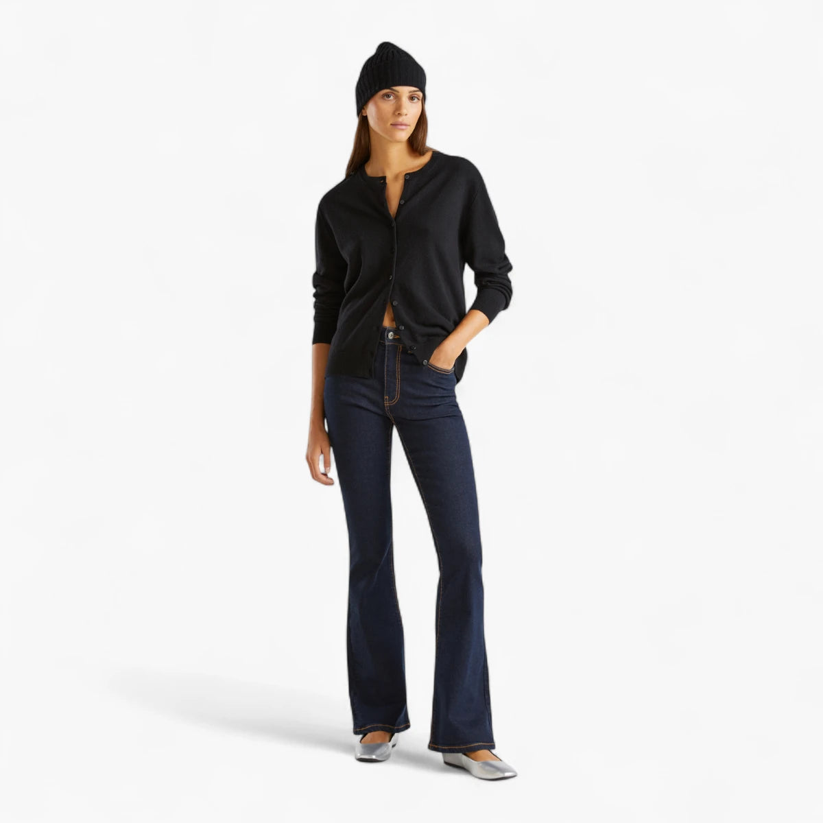 United Colors Of Benetton Crew Neck Cardigan In Pure Virgin Wool | LEVISONS