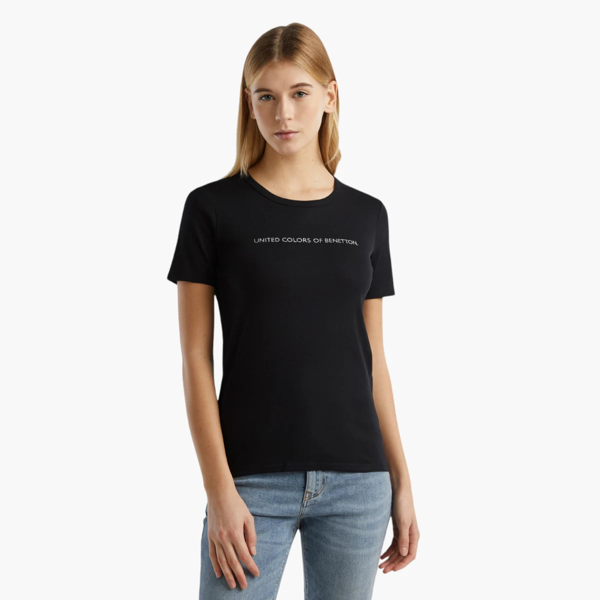 United Colors Of Benetton T-Shirt In 100% Cotton With Glitter Print Logo | LEVISONS