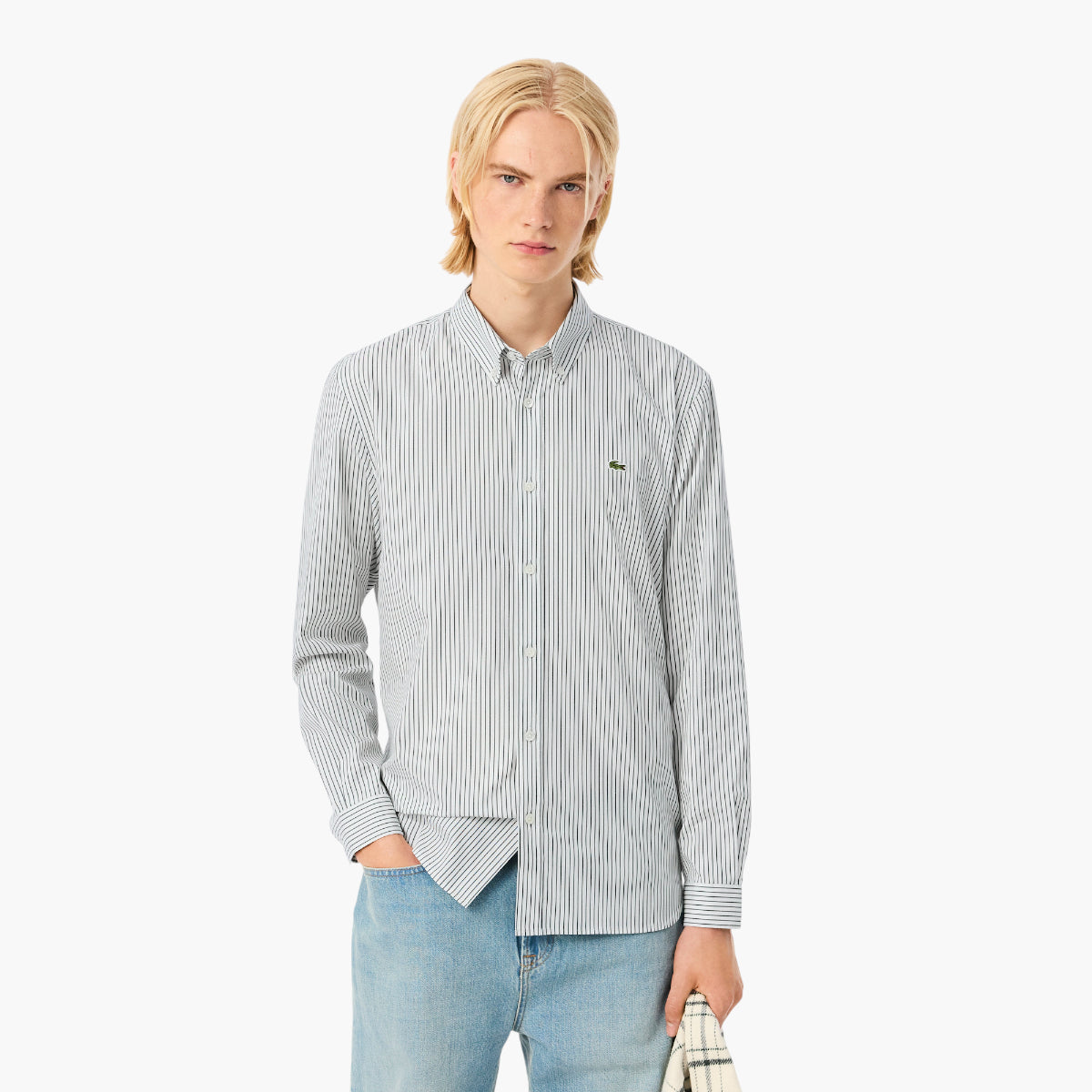 Lacoste Regular Fit Striped Pinpoint Shirt | LEVISONS