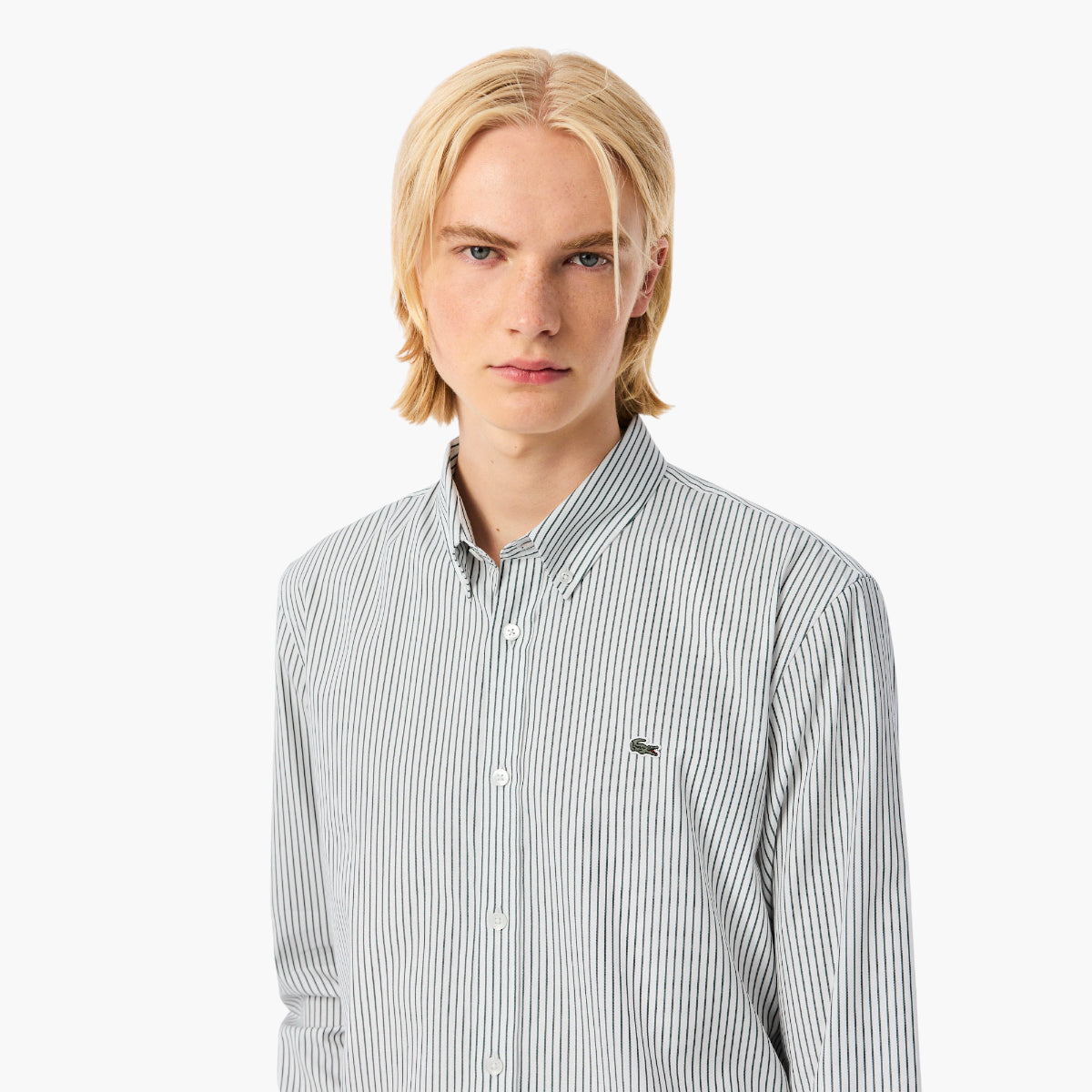 Lacoste Regular Fit Striped Pinpoint Shirt | LEVISONS
