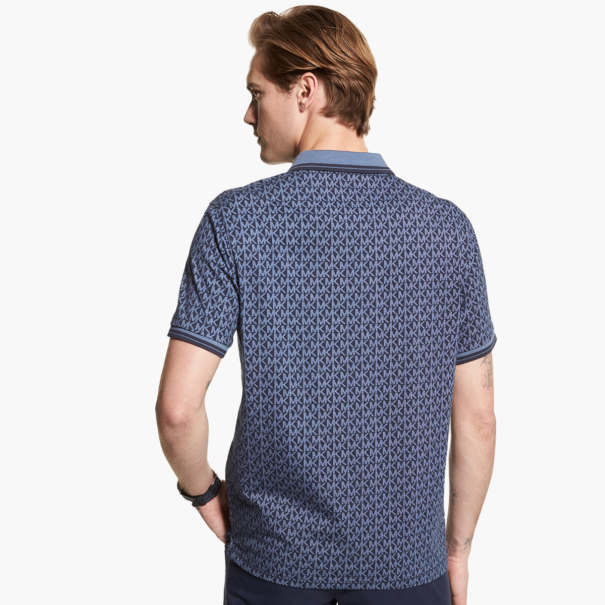 Michael Kors Greenwich Logo Print Cotton Jersey Polo Shirt | LEVISONS