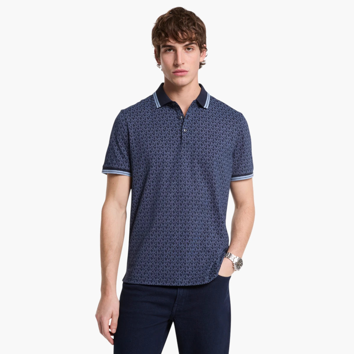 Michael Kors Greenwich Signature Logo Cotton Polo Shirt | LEVISONS