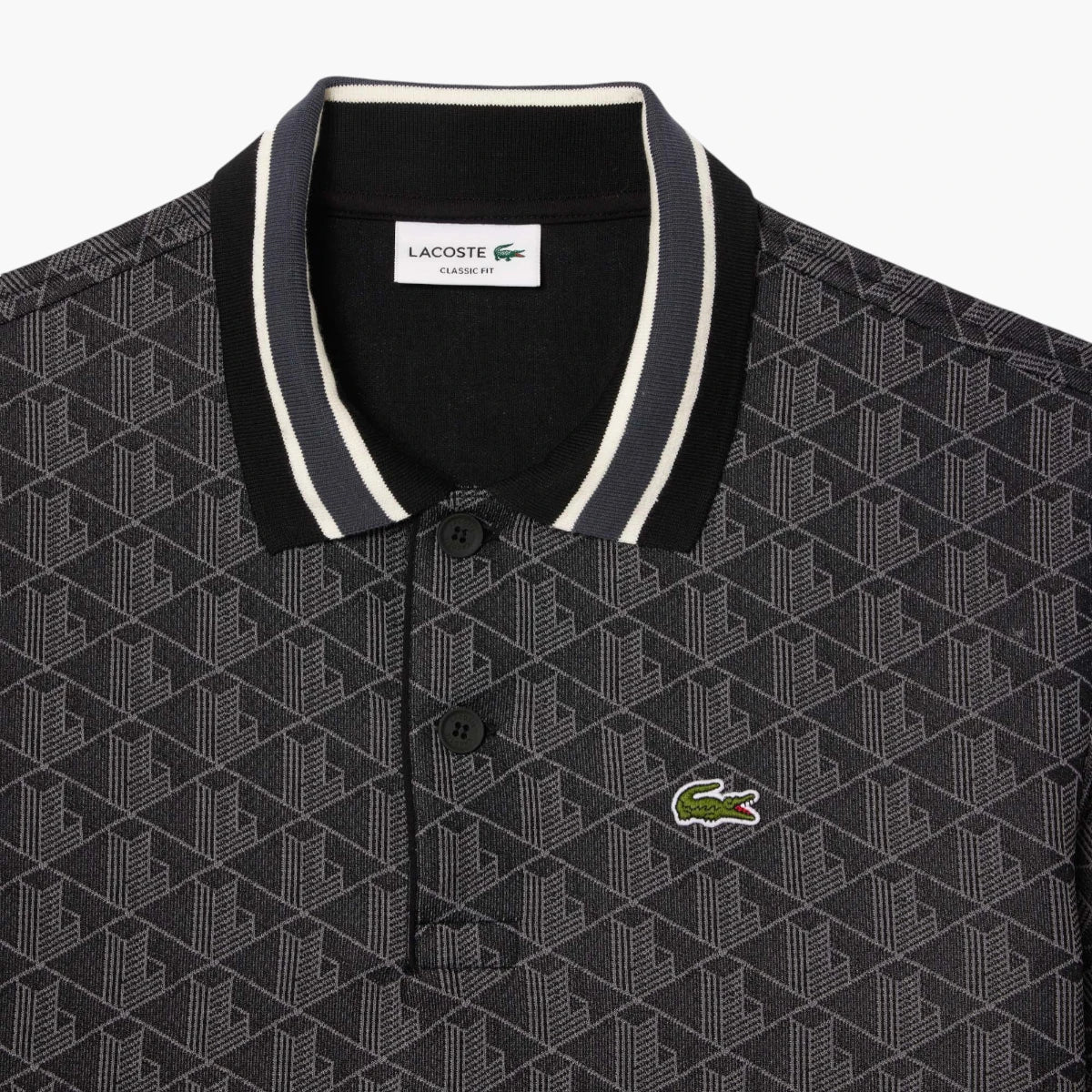Lacoste Classic Fit Monogram Jacquard Polo Shirt | LEVISONS