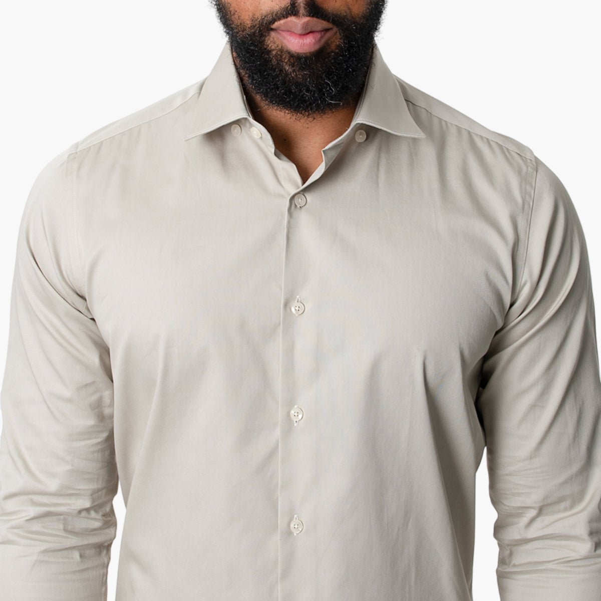 Levisons Plain Shirt - Beige | LEVISONS