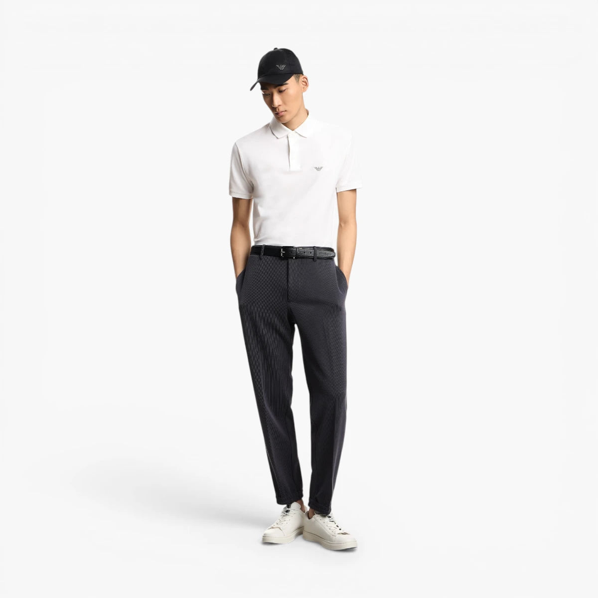 Emporio Armani Cotton Piqué Polo Shirt With Embroidered Eagle Logo | LEVISONS