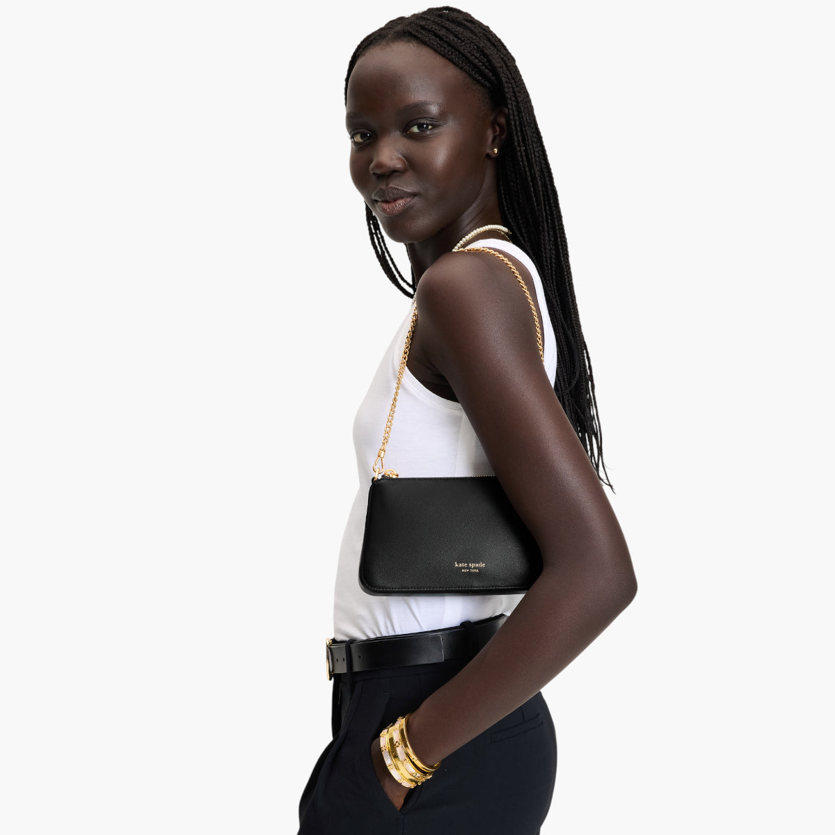 Kate Spade Grace Fine Grain Leather Pochette | LEVISONS
