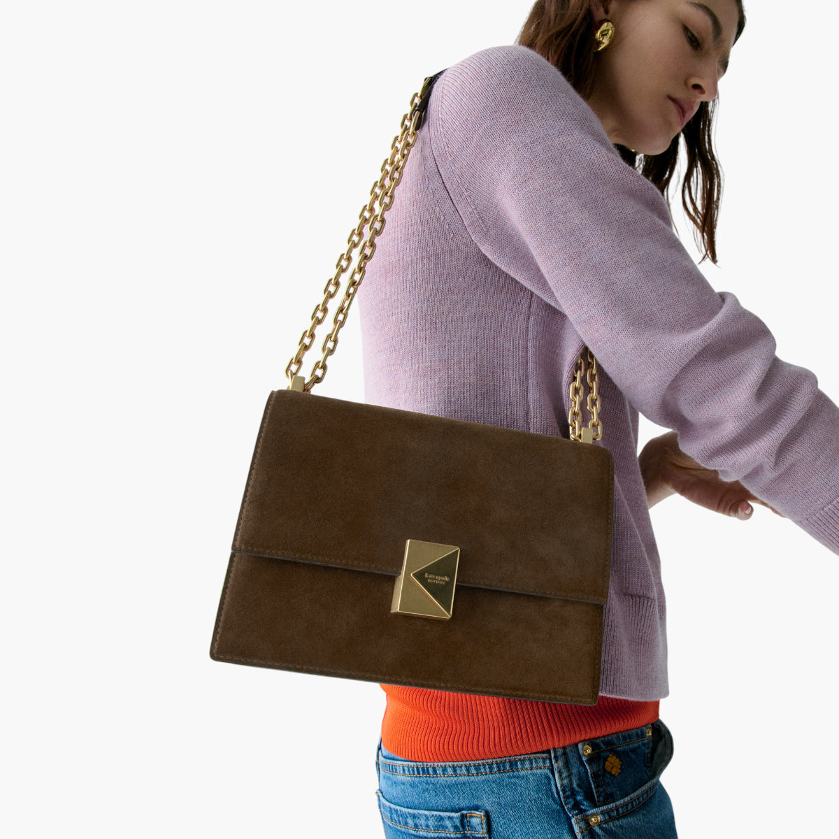 Kate Spade Deco Suede Chain Shoulder Bag | LEVISONS