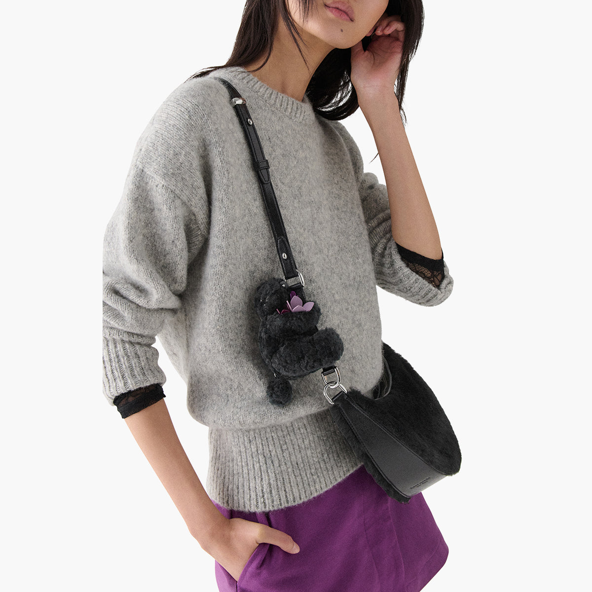 Kate Spade Duo Shearling Bear Crossbody Bag | LEVISONS