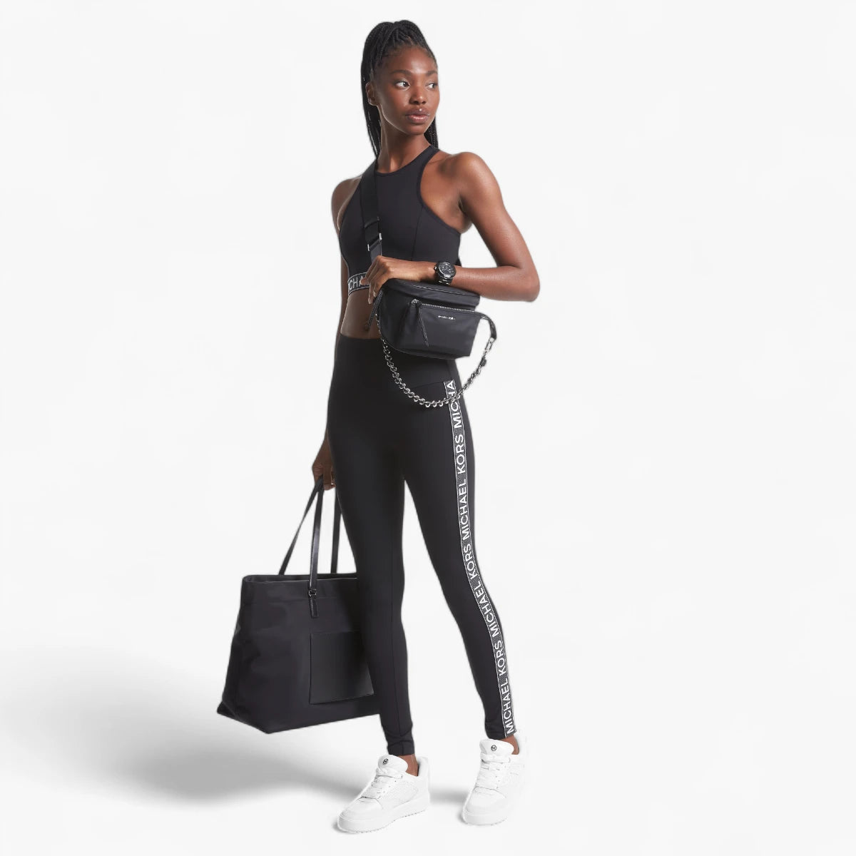 Michael Kors Stretch Nylon Logo Tape Leggings | LEVISONS