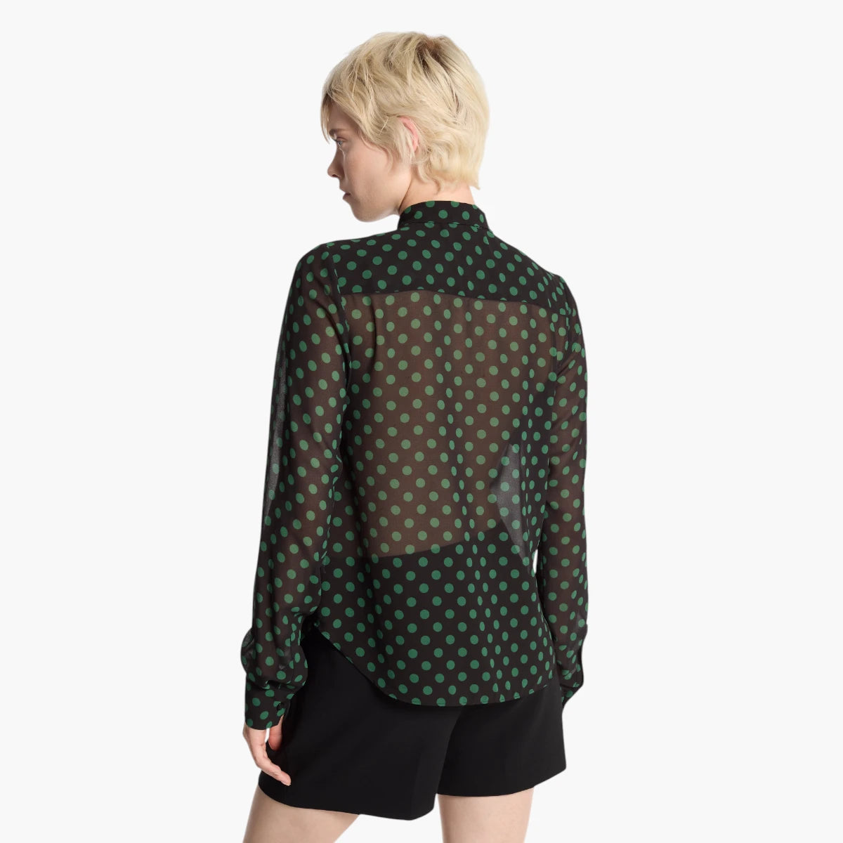 Michael Kors Polka Dot Georgette Tie-Neck Blouse | LEVISONS