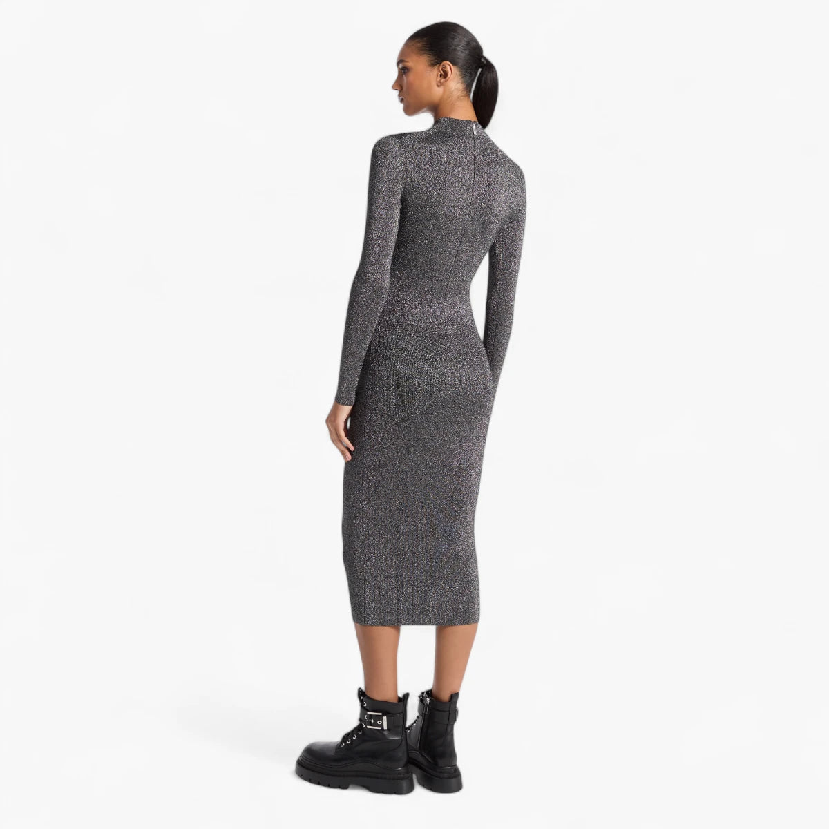 Michael Kors Metallic Knit Mock Neck Dress | LEVISONS