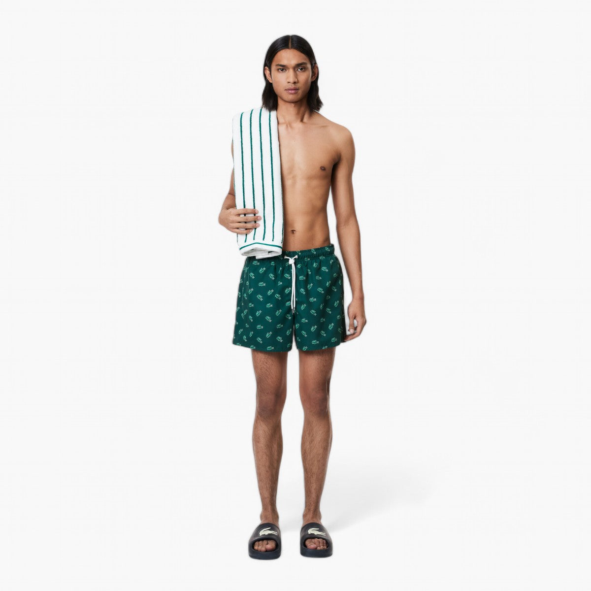 Lacoste Crocodile Print Swim Trunks | LEVISONS