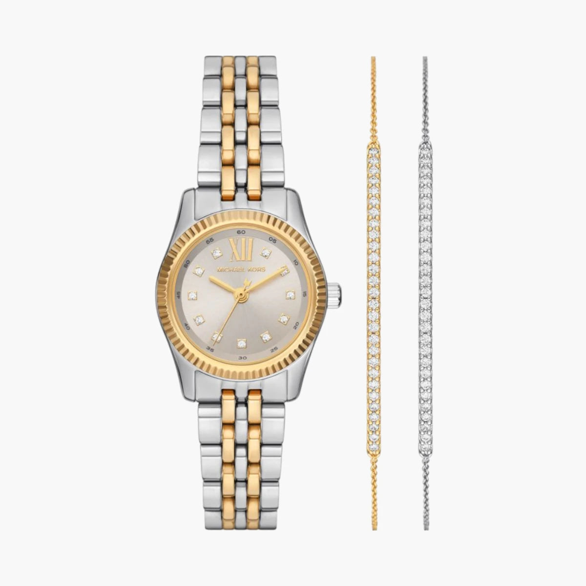 Michael Kors Lexington Pavé Two-Tone Watch And Slider Bracelet Gift Set | LEVISONS