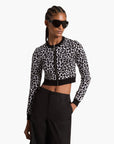 Michael Kors Leopard Jacquard Knit Zip Cardigan | LEVISONS