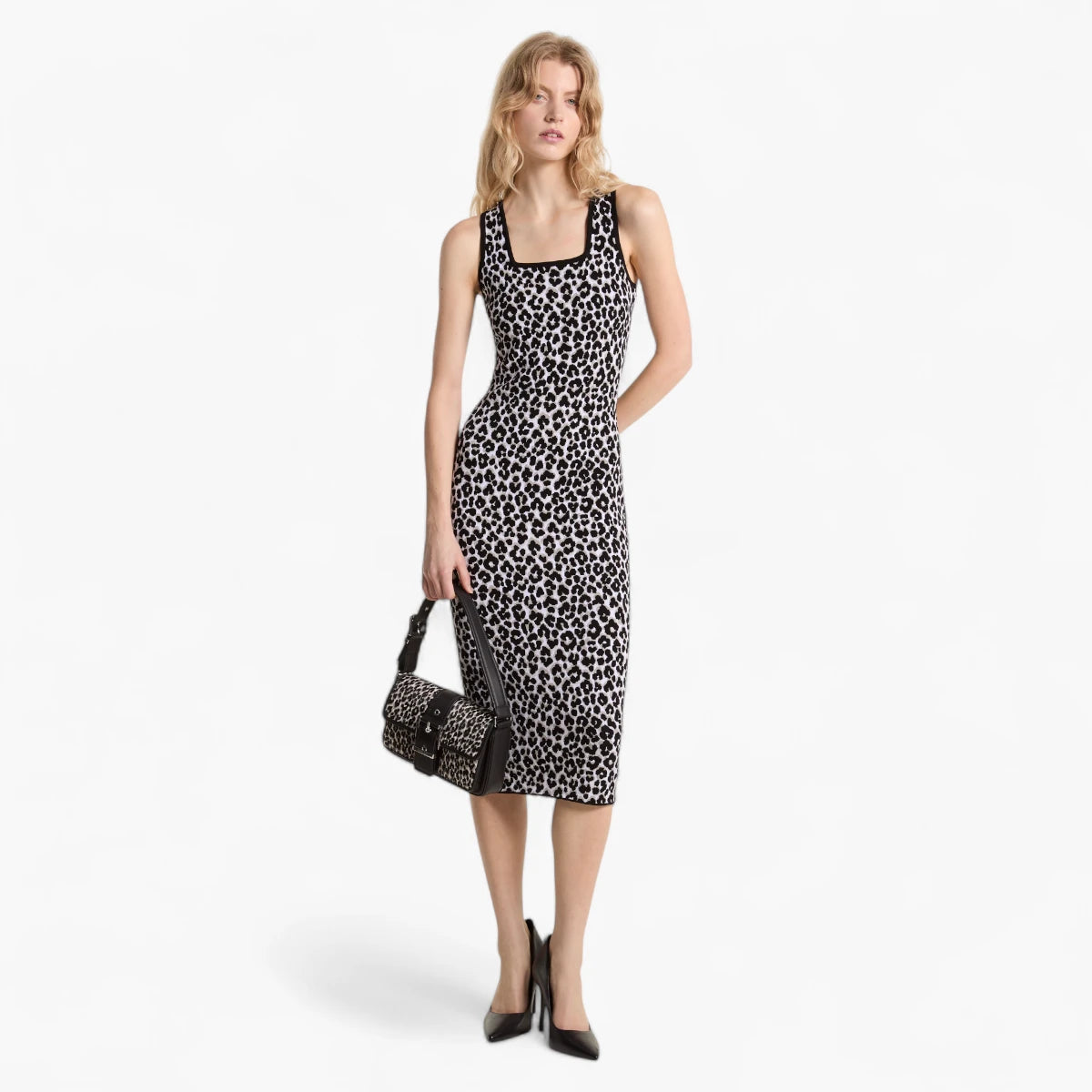 Michael Kors Leopard Jacquard Knit Dress | LEVISONS