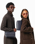 Lacoste Nomogramme Leather Flap Close Satchel | LEVISONS