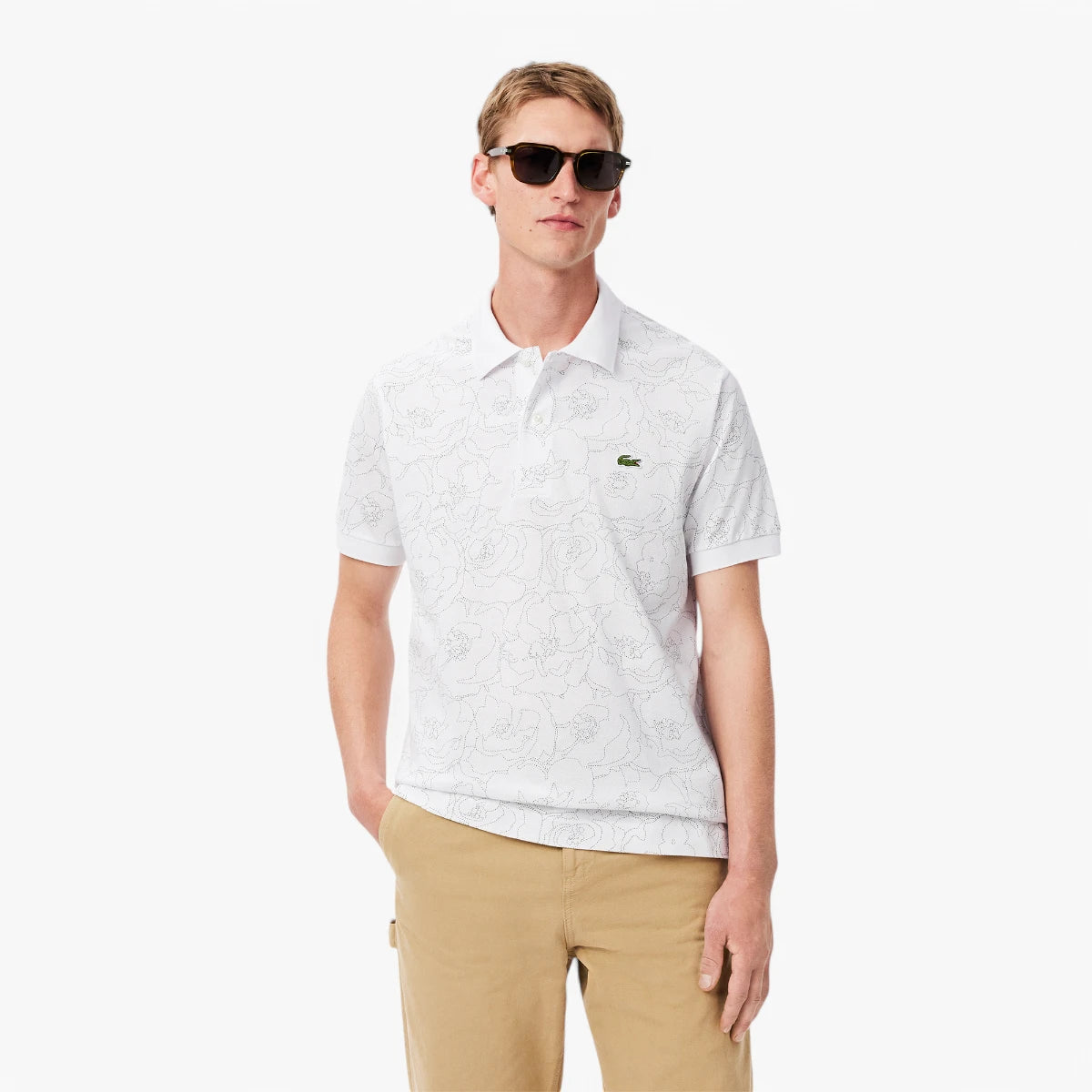 Lacoste Classic Fit Flower Print L.12.12 Polo Shirt | LEVISONS
