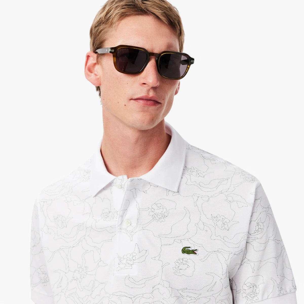Lacoste Classic Fit Flower Print L.12.12 Polo Shirt | LEVISONS