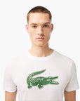Lacoste Crew Neck Crocodile Print Organic Cotton T-Shirt | LEVISONS