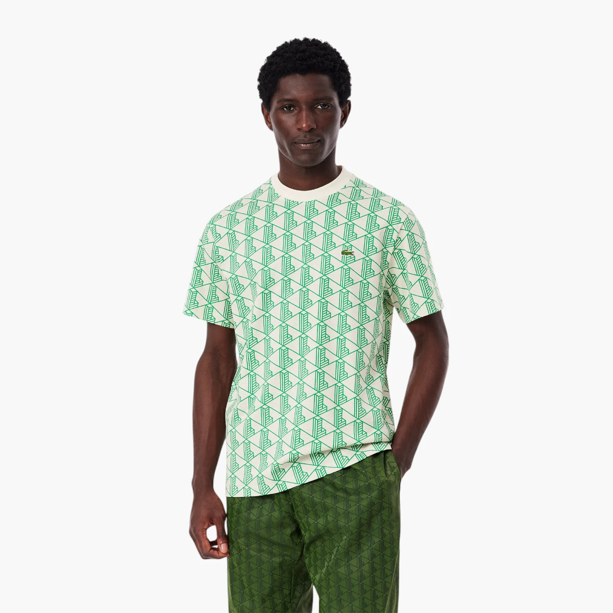 Lacoste Monogram Cotton T-Shirt | LEVISONS