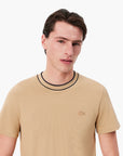Lacoste Stretch Piqué Stripe Collar T-Shirt | LEVISONS
