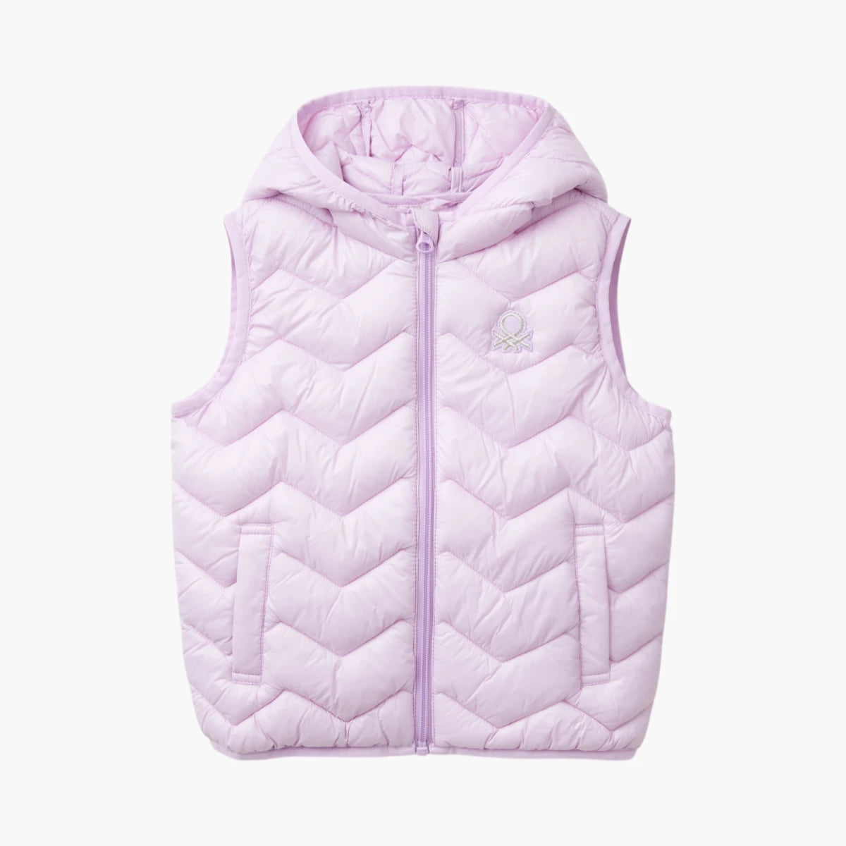 Benetton Silvery Logo Embroidered Hooded Vest | LEVISONS