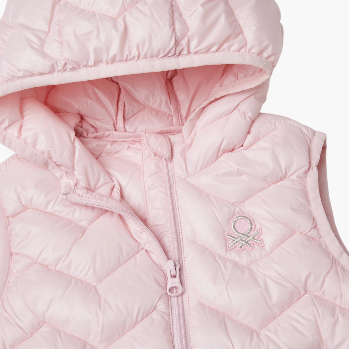 Benetton Silvery Logo Embroidered Hooded Vest | LEVISONS