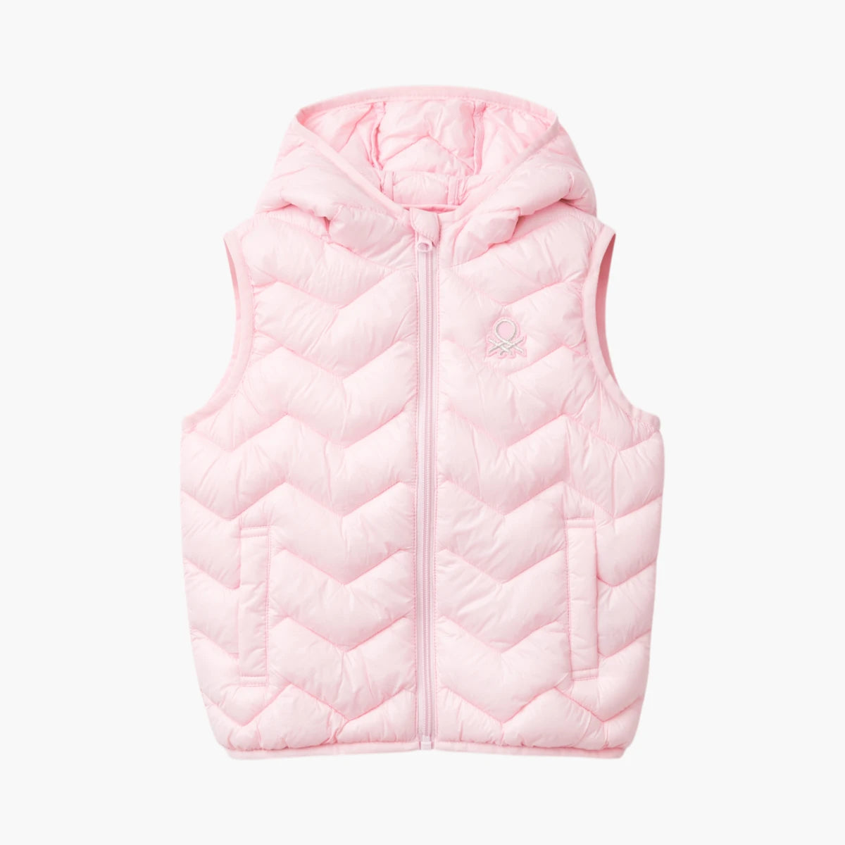 Benetton Silvery Logo Embroidered Hooded Vest | LEVISONS
