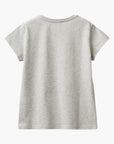 Benetton T-Shirt With Glittery Logo In Organic Cotton | LEVISONS