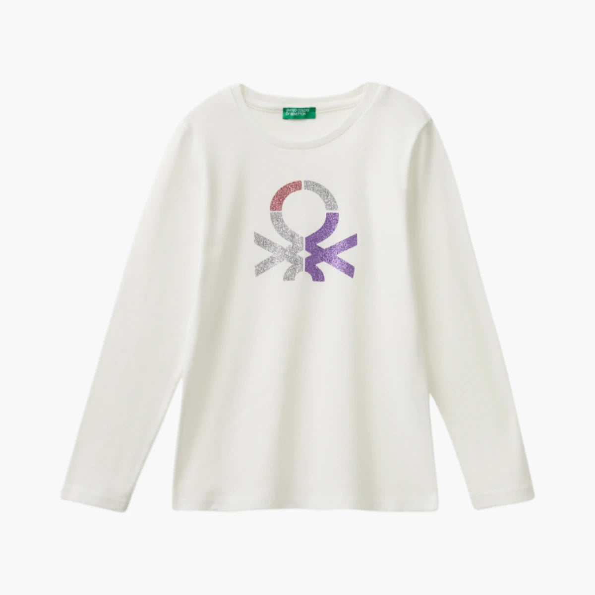 Benetton Long Sleeve T-Shirt With Glittery Print | LEVISONS