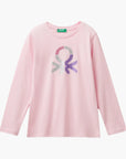 Benetton Long Sleeve T-Shirt With Glittery Print | LEVISONS