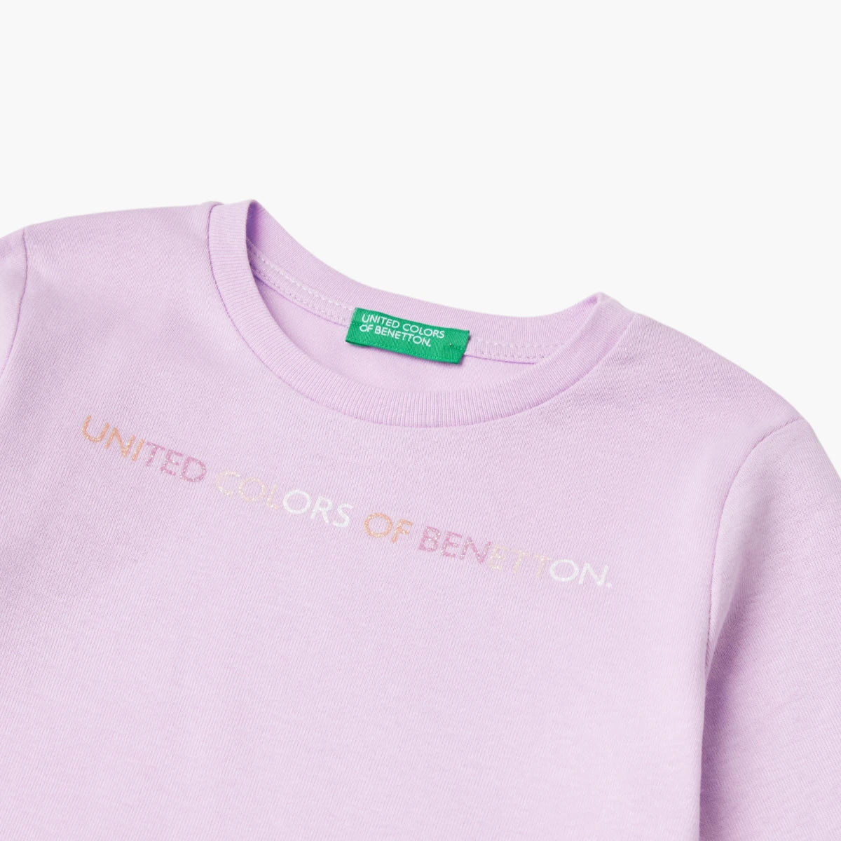 Benetton Organic Cotton T-Shirt With Glittery Print | LEVISONS