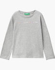 Benetton Organic Cotton T-Shirt With Glittery Print | LEVISONS