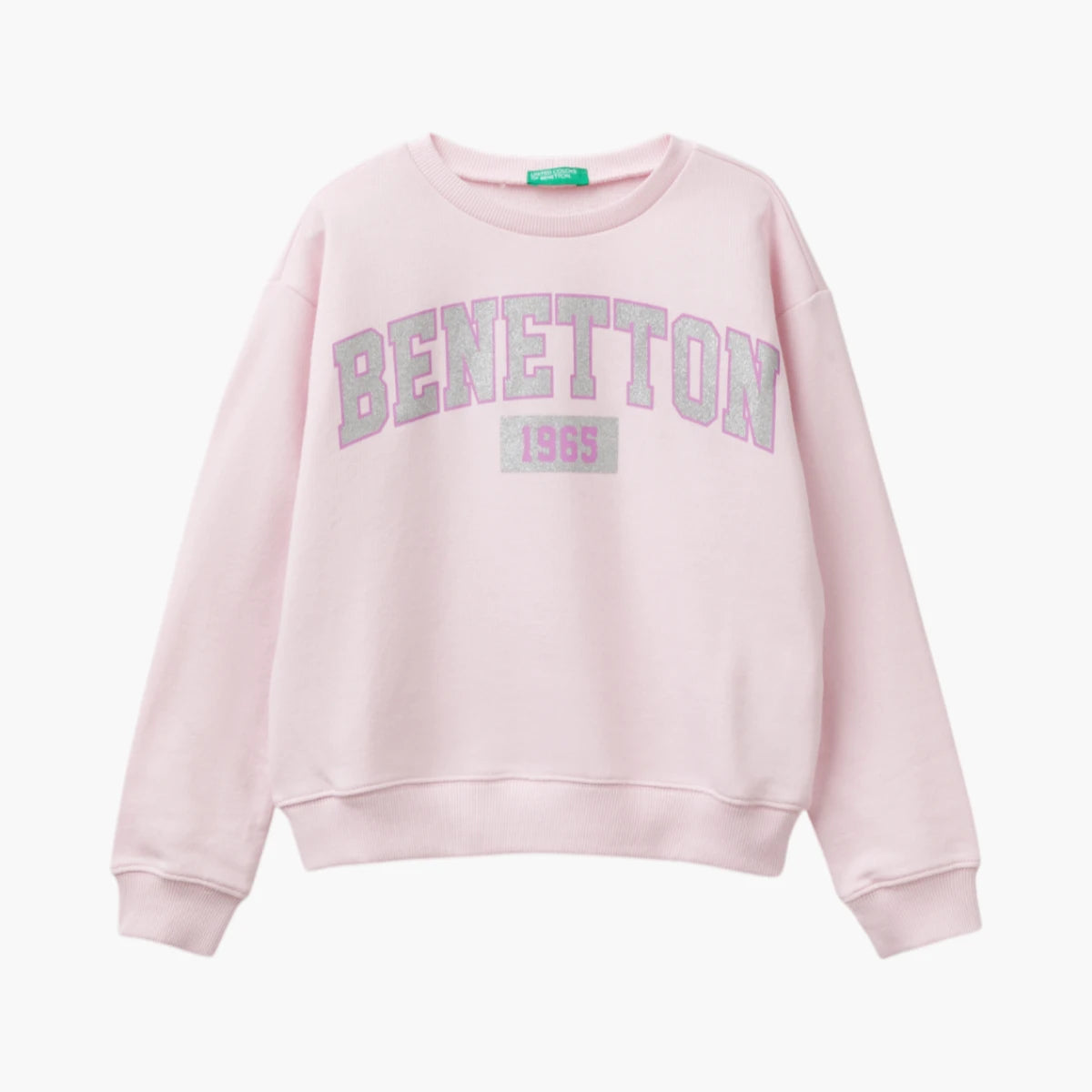 Benetton 100% Cotton Sweatshirt With Glittery Logo | LEVISONS