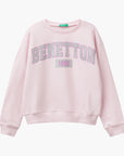 Benetton 100% Cotton Sweatshirt With Glittery Logo | LEVISONS