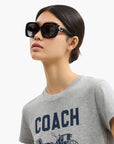 Coach Maxi Sculpted C Oversized Square Sunglasses | LEVISONS