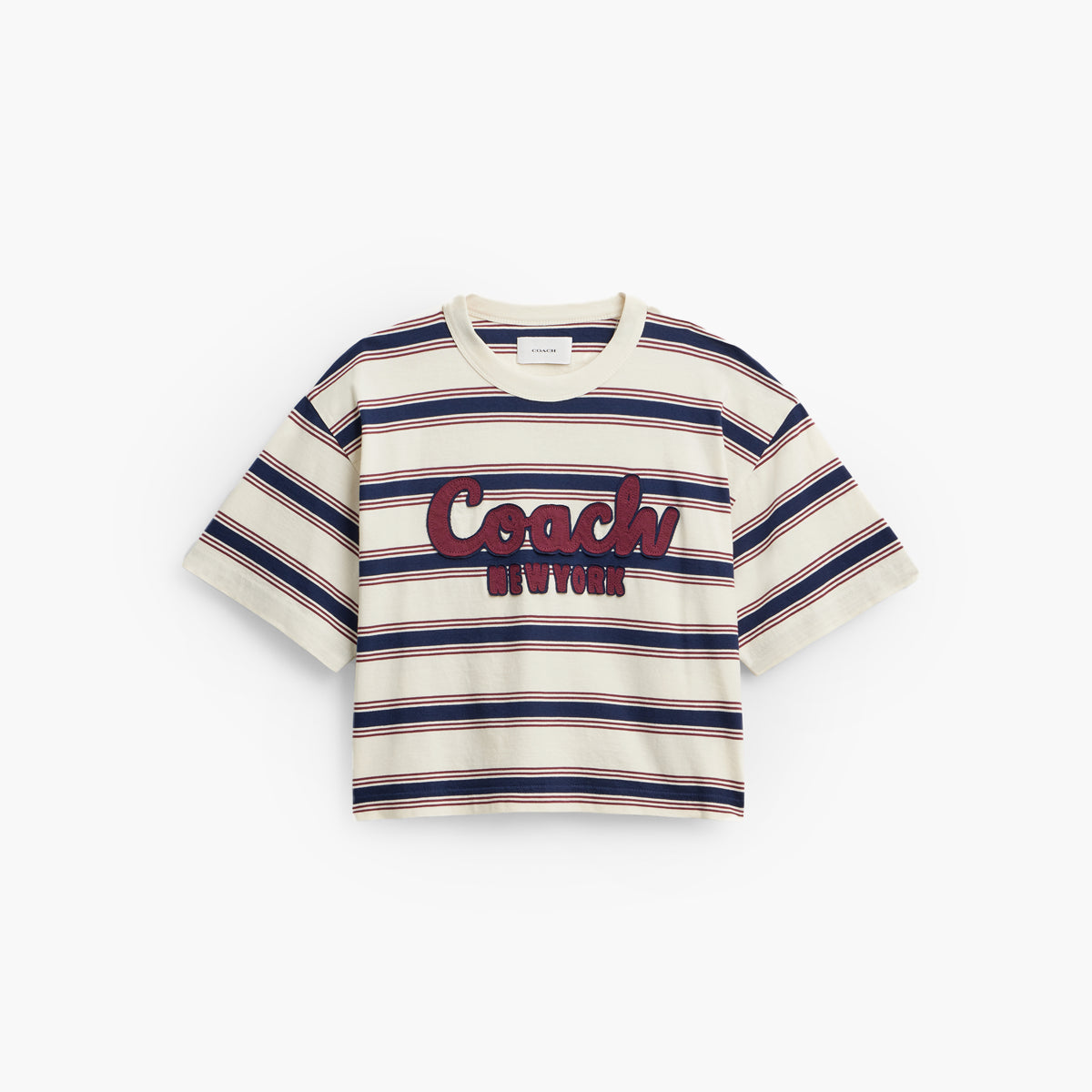 Coach Cursive Coach Striped Cropped T-Shirt | LEVISONS