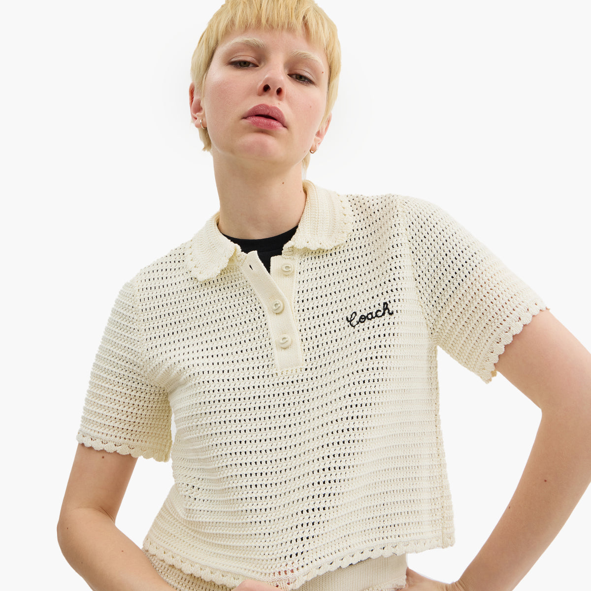 Coach Knit Cropped Polo | LEVISONS