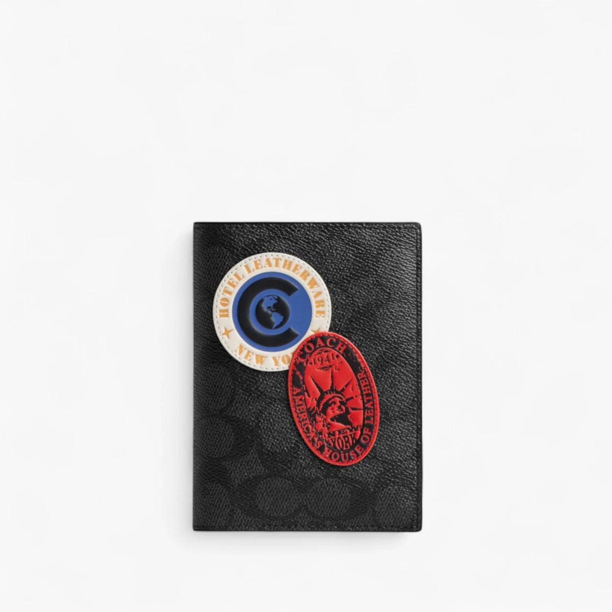 Coach Passport Case In Signature Canvas With Patches | LEVISONS