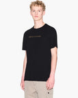 Armani Exchange Black And Gold Regular Fit Cotton Crewneck T-Shirt | LEVISONS
