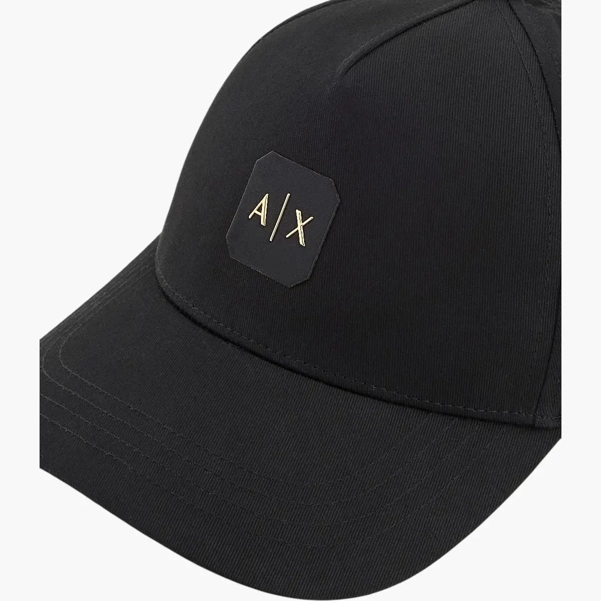 Armani Exchange Black Cotton Cap With Gold Logo Patch And An Adjustable Back | LEVISONS