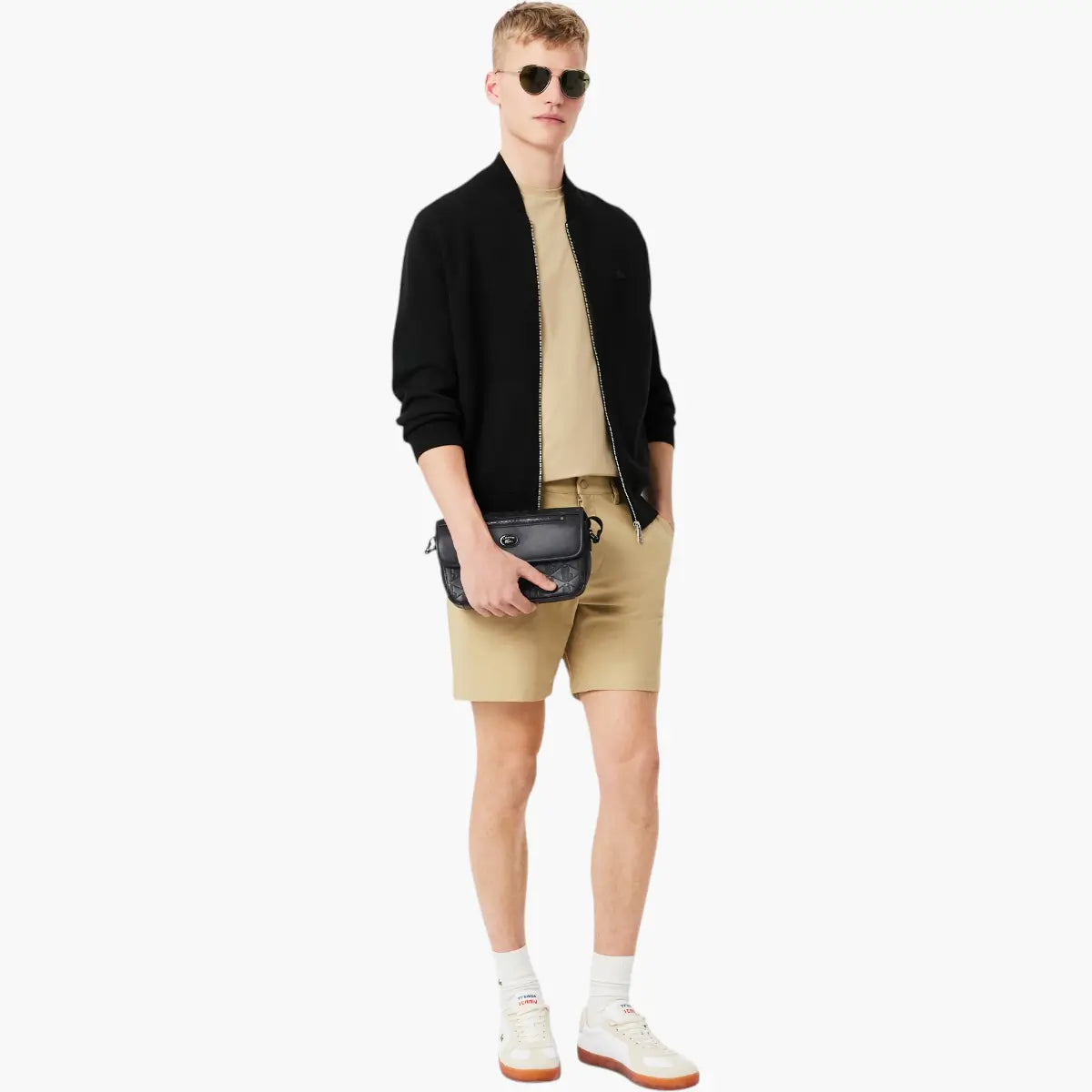 Lacoste Small Monogram Leather Flap Satchel | LEVISONS