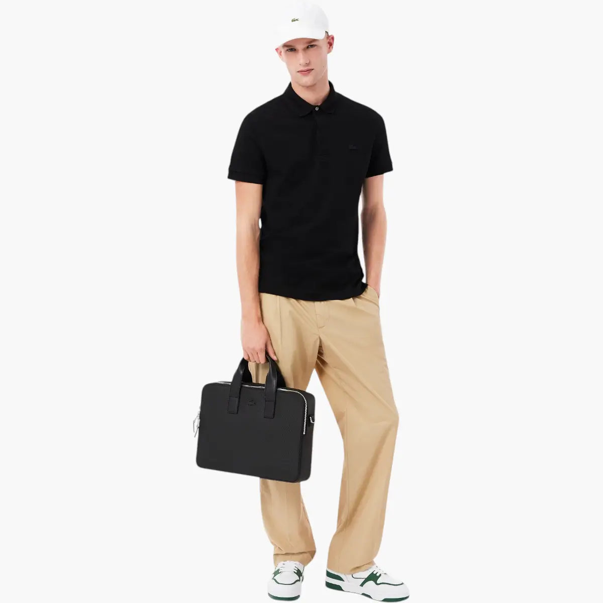 Lacoste Chantaco Leather Laptop Bag | LEVISONS