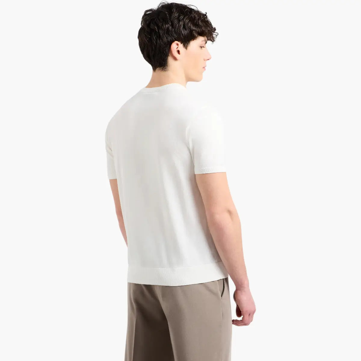Armani Exchange Regular Fit Round Neck Cotton Knit Pullover With Tonal Embroidered Logo | LEVISONS