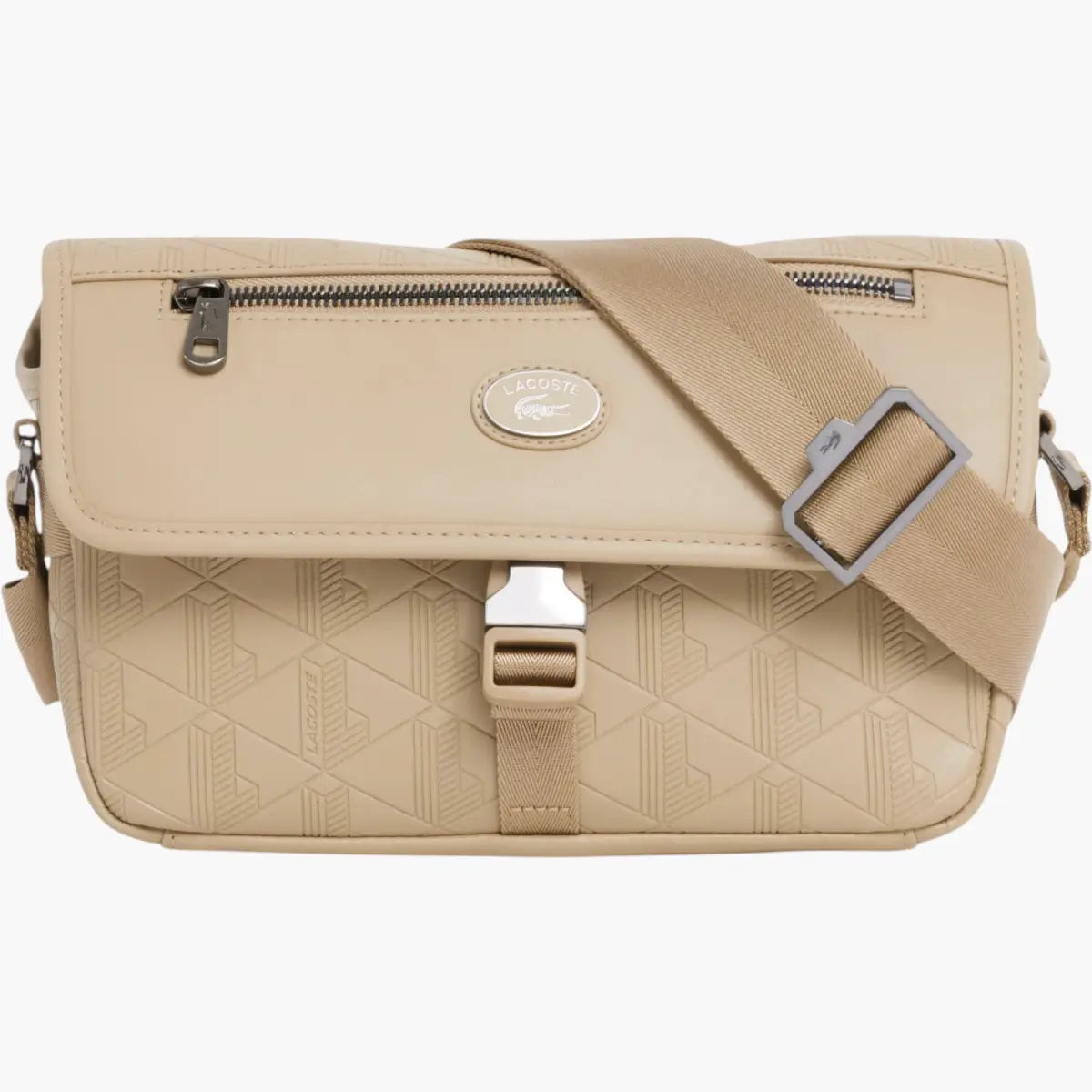 Lacoste Small Monogram Leather Flap Satchel | LEVISONS