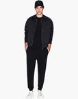 Armani Exchange Black And Gold Dual Zip Bomber Jacket With A Logo Patch | LEVISONS