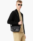 Lacoste Small Monogram Leather Flap Satchel | LEVISONS