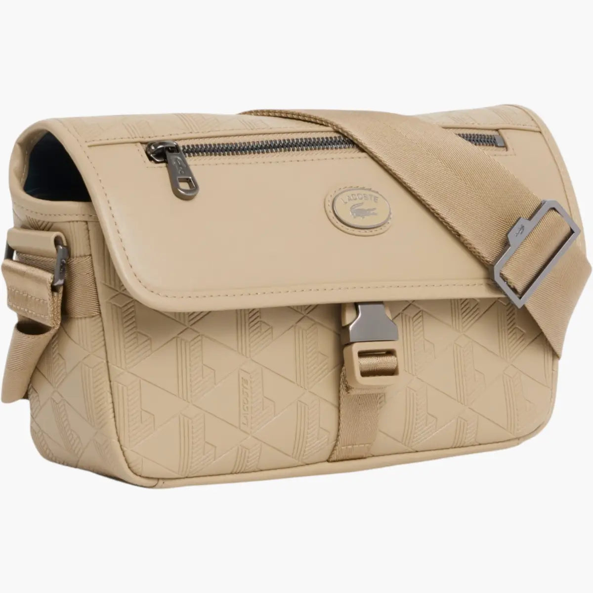 Lacoste Small Monogram Leather Flap Satchel | LEVISONS