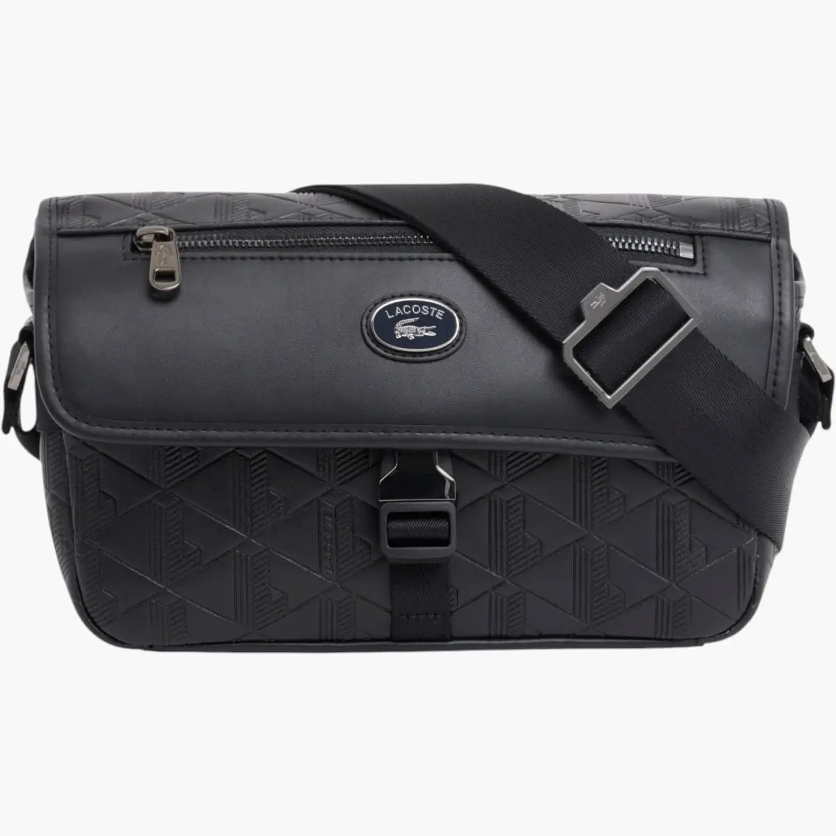 Lacoste Small Monogram Leather Flap Satchel | LEVISONS